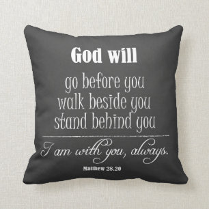 Coussin Citation de Dieu Inspirationnel ; Aller, Marcher e