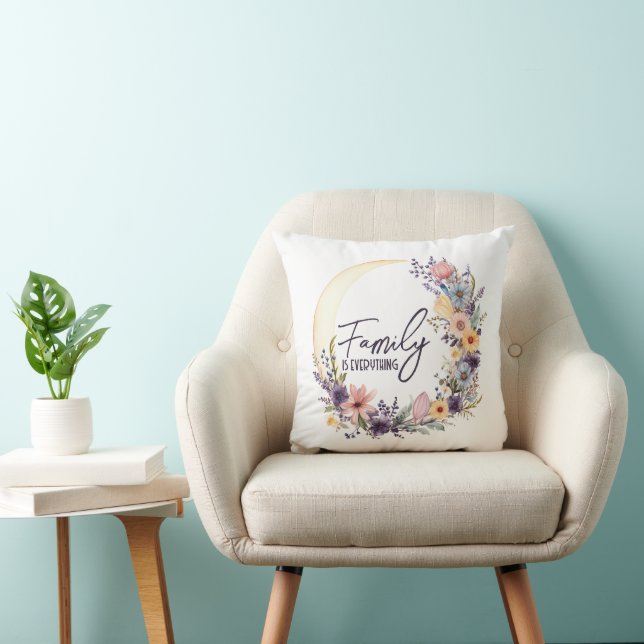 Coussin Citation De Famille Dans Wreath Boho (Chaise)