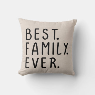 Coussin Citation de famille de lin moderne Faux