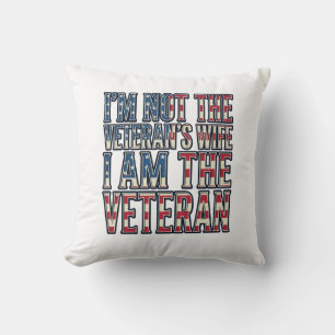 Coussin Citation de femme de vétéran Design vectoriel patr