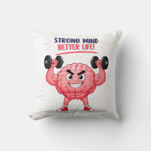Coussin Citation de force mentale de caractère de cerveau
