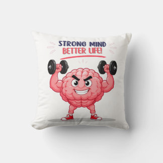 Coussin Citation de force mentale de caractère de cerveau