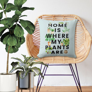Coussin Citation de jardinage de plantes d'intérieur à l'a