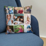 Coussin Citation de la famille Collage de photos sur mesur<br><div class="desc">Moderne 9 photo collage lancer oreiller avec une belle citation de famille "Ensemble nous faisons une belle famille"sur le dos. Un grand coussin de conservation à offrir en famille pour les vacances et les occasions spéciales.</div>