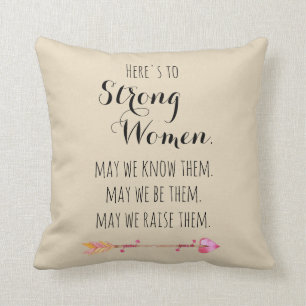 Coussin Citation de la flèche d'aquarelle pour femmes for