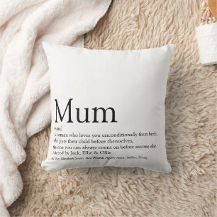 Coussin Citation de la meilleure définition de maman du mo
