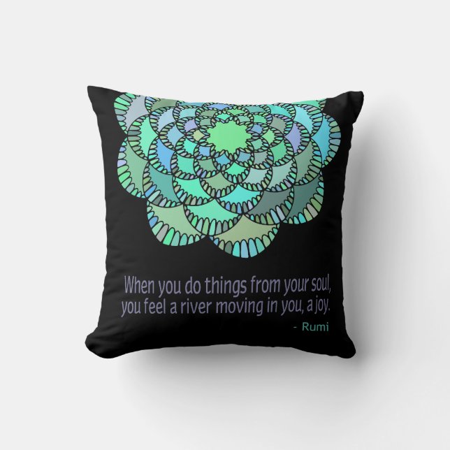 Coussin Citation De La Rivière Rumi (Recto)