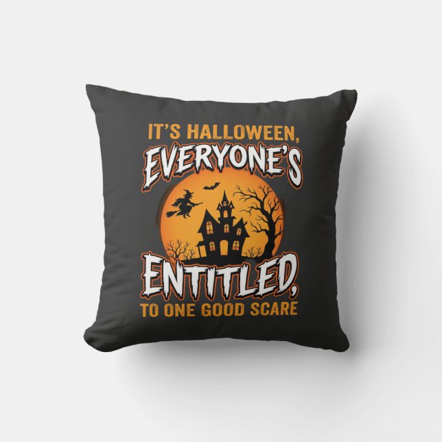 Coussin Citation de Maison Hantée Halloween One Good Scare (Recto)