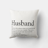 Coussin Citation de mari cool moderne en noir et blanc (Verso)