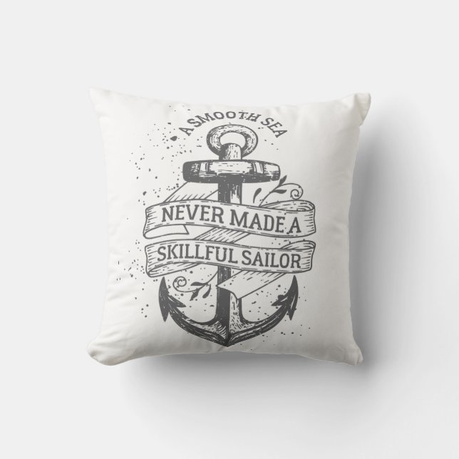 Coussin Citation de marin de motivation nautique (Recto)