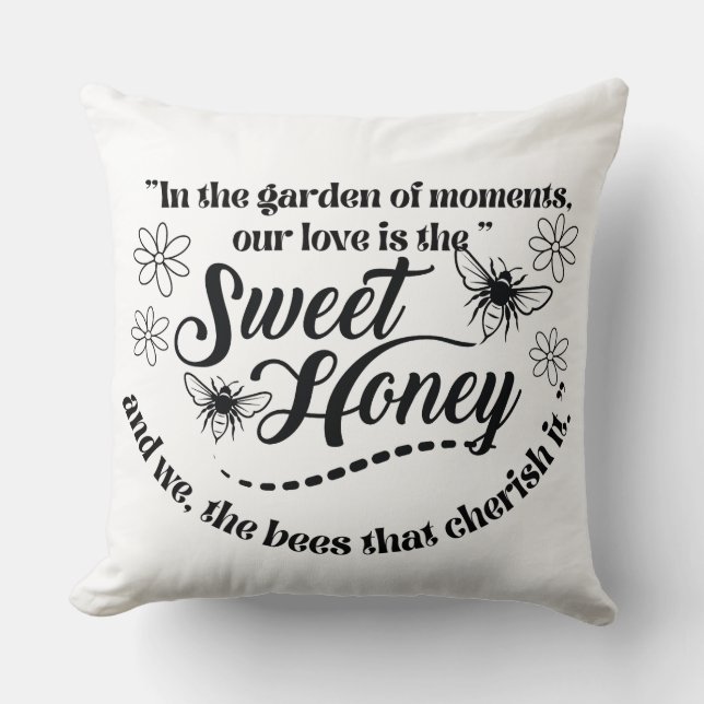 Coussin citation de miel doux  (Recto)
