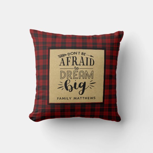Coussin Citation de motivation inspirée Lumberjack Buffalo (Recto)