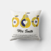 Coussin Citation de pommes de l'enseignant (Verso)