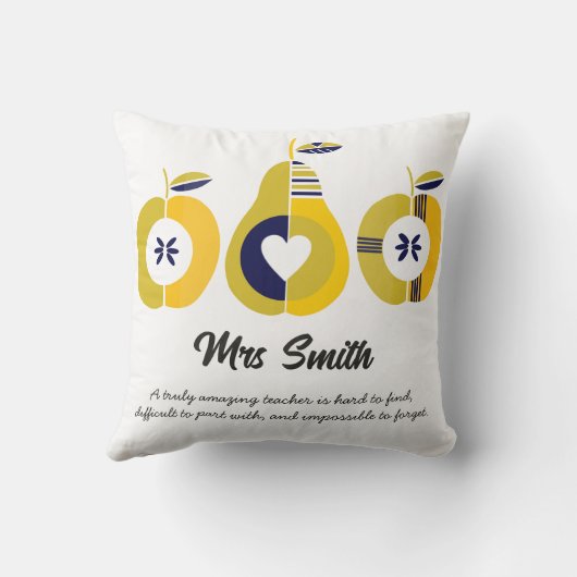 Coussin Citation de pommes de l'enseignant (Verso)