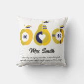 Coussin Citation de pommes de l'enseignant (Recto)