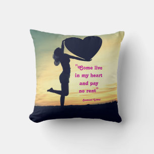 Coussin citation de Samuel Lover cœur amour inspiration Ca