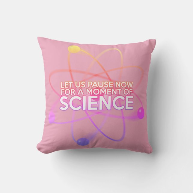 Coussin Citation de science amusante Cool moderne rose fil (Recto)
