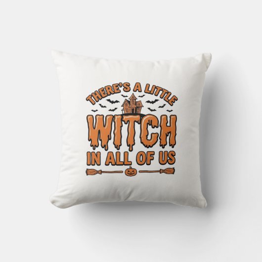 Coussin Citation de sorcière d'Halloween Design vectoriel (Recto)