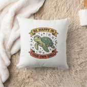 Coussin Citation de Tortue Heureuse Dessin de Gravure Vint (Couverture)