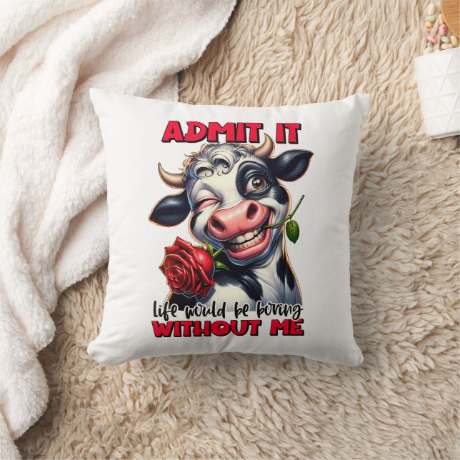 Coussin Citation De Vache Drôle (Couverture)