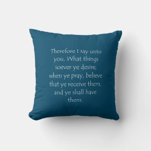 Coussin Citation d'écriture Mark 11 24