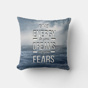 Coussin Citation d'énergie motivationnelle inspirée Océan