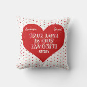 Coussin Citation d'histoire d'amour pour la Saint-Valentin (Recto)