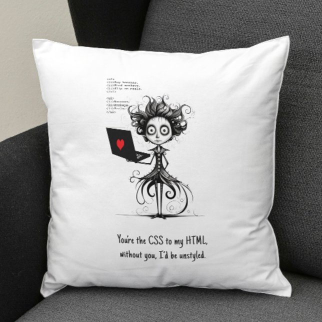 Coussin Citation d'Humour mignon Nerd Funny Valentines Jou (Créateur téléchargé)