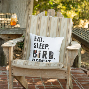 Coussin Citation d'oiseaux amusant Typographie moderne