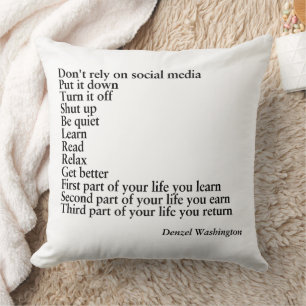 Coussin citation d'oreiller cadeau, denzel washington CITE