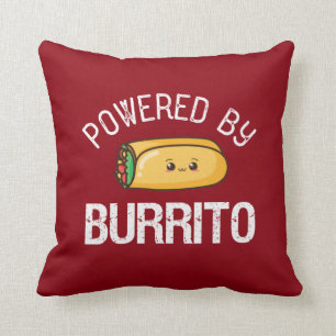Coussin Citation drôle Burrito et amoureux de la cuisine 