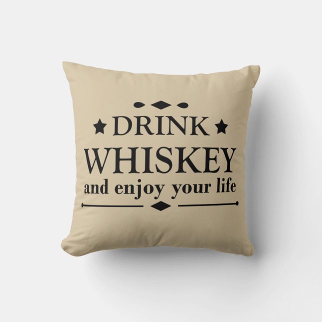 Coussin Citation drôle de boisson Whiskey (Recto)