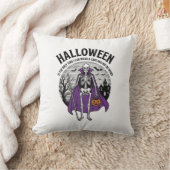 Coussin Citation drôle de cape d'Halloween de squelette De (Couverture)