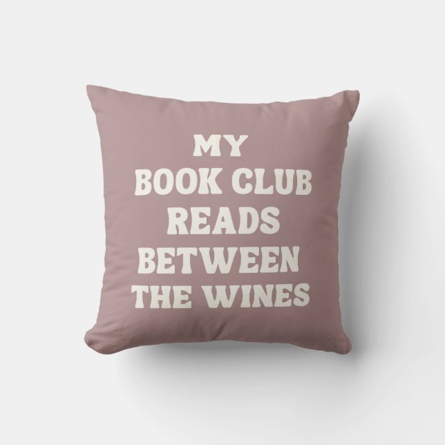 Coussin Citation drôle de club de lecture Rose pour lectri (Recto)
