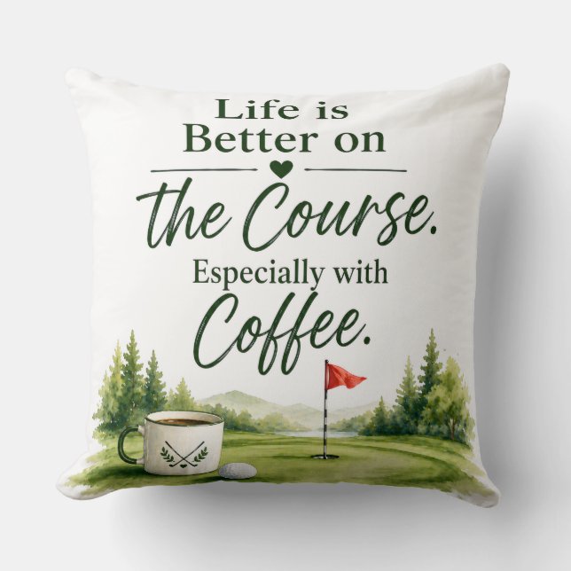 Coussin Citation drôle de golf pour décoration de maison d (Recto)