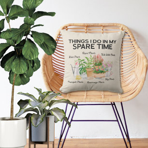 Coussin Citation drôle de plante florale à l'aquarelle Jar