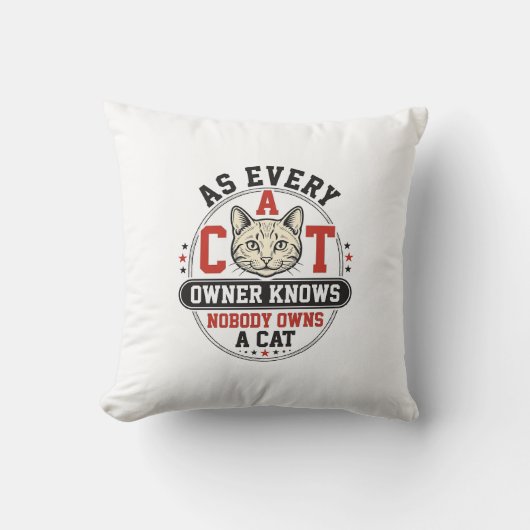 Coussin Citation drôle de propriétaire de chat Design de g (Recto)