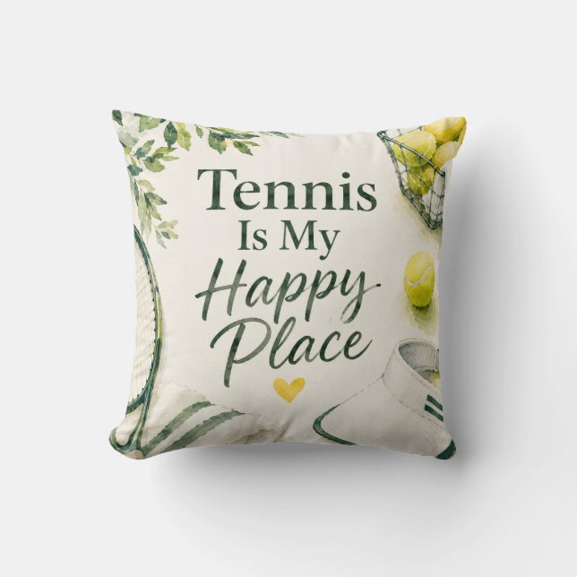 Coussin Citation drôle de tennis  (Recto)