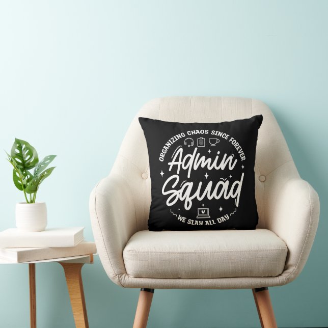 Coussin Citation drôle pour l'organisation du chaos Admin  (Chaise)