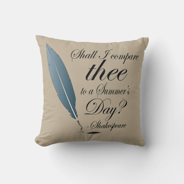 Coussin Citation du jour d'été de Shakespeare (Recto)