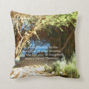 Coussin Citation du rêve motivationnel Henry David Thorea