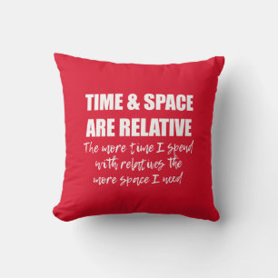 Coussin Citation Famille Funny Science Typographie Rouge