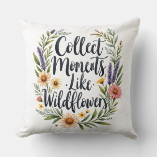 Coussin Citation Fleur Sauvage Décor Botanique Cottagecore