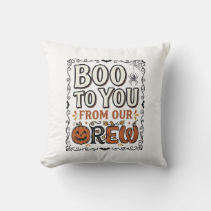 Coussin Citation Halloween Bouh à toi de notre équipage Vi