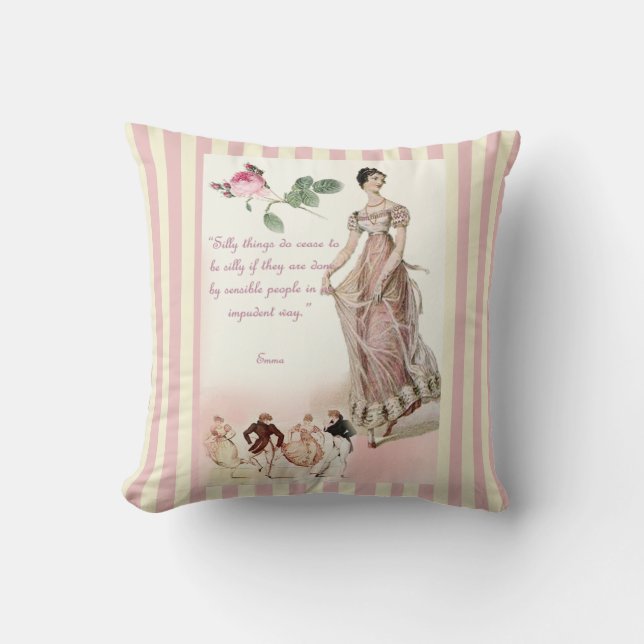 Coussin Citation idiote de Jane Austen de choses (Recto)