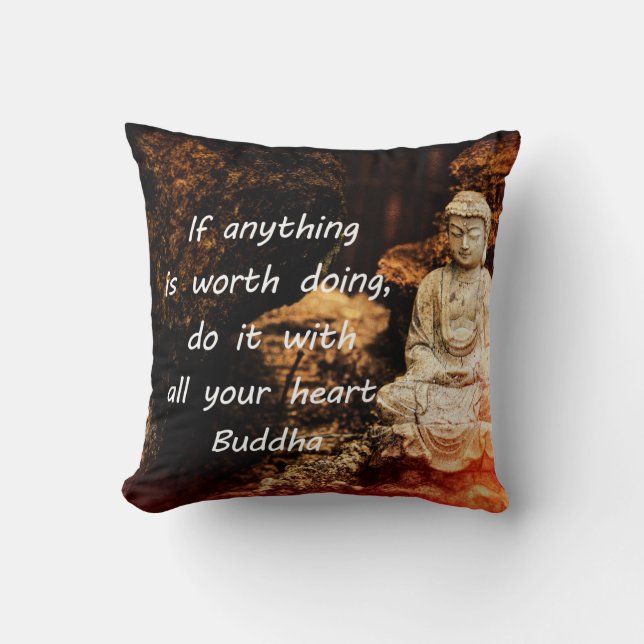 Coussin Citation inspirante de Bouddha (Recto)