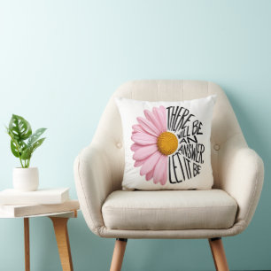 Coussin Citation inspirante et Marguerite Rose