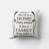 Coussin Citation inspirante sur la maison - la famille - B (Verso)