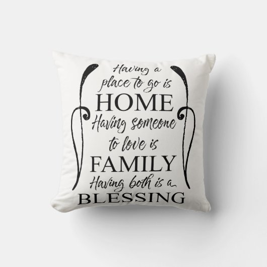 Coussin Citation inspirante sur la maison - la famille - B (Recto)