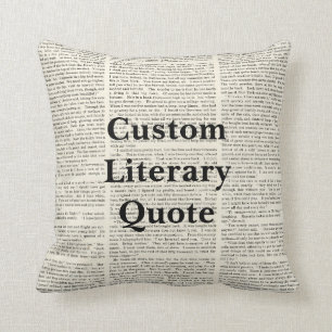 Coussin Citation littéraire faite sur commande, arrière -